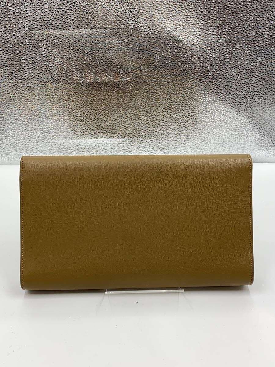 YVES SAINT LAURENT Clutch Bag Leather BEG Solid 3
