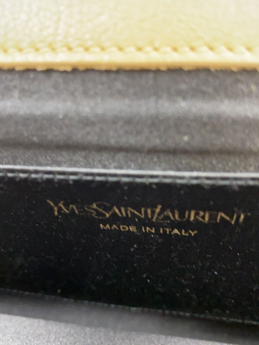 YVES SAINT LAURENT Clutch Bag Leather BEG Solid 5