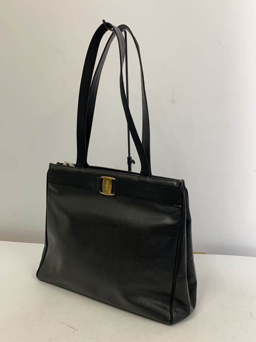 Salvatore Ferragamo Tote Bag Leather BLK 2
