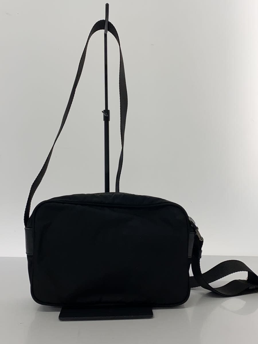 PRADA Shoulder Bag Triangle Plate Nylon BLK Solid 3