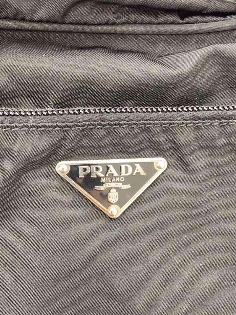 PRADA Shoulder Bag Triangle Plate Nylon BLK Solid 5