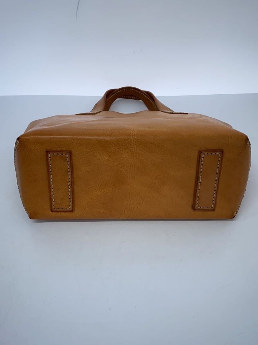 GENTEN Amaro Tote Bag S Leather BRW Solid Color 4