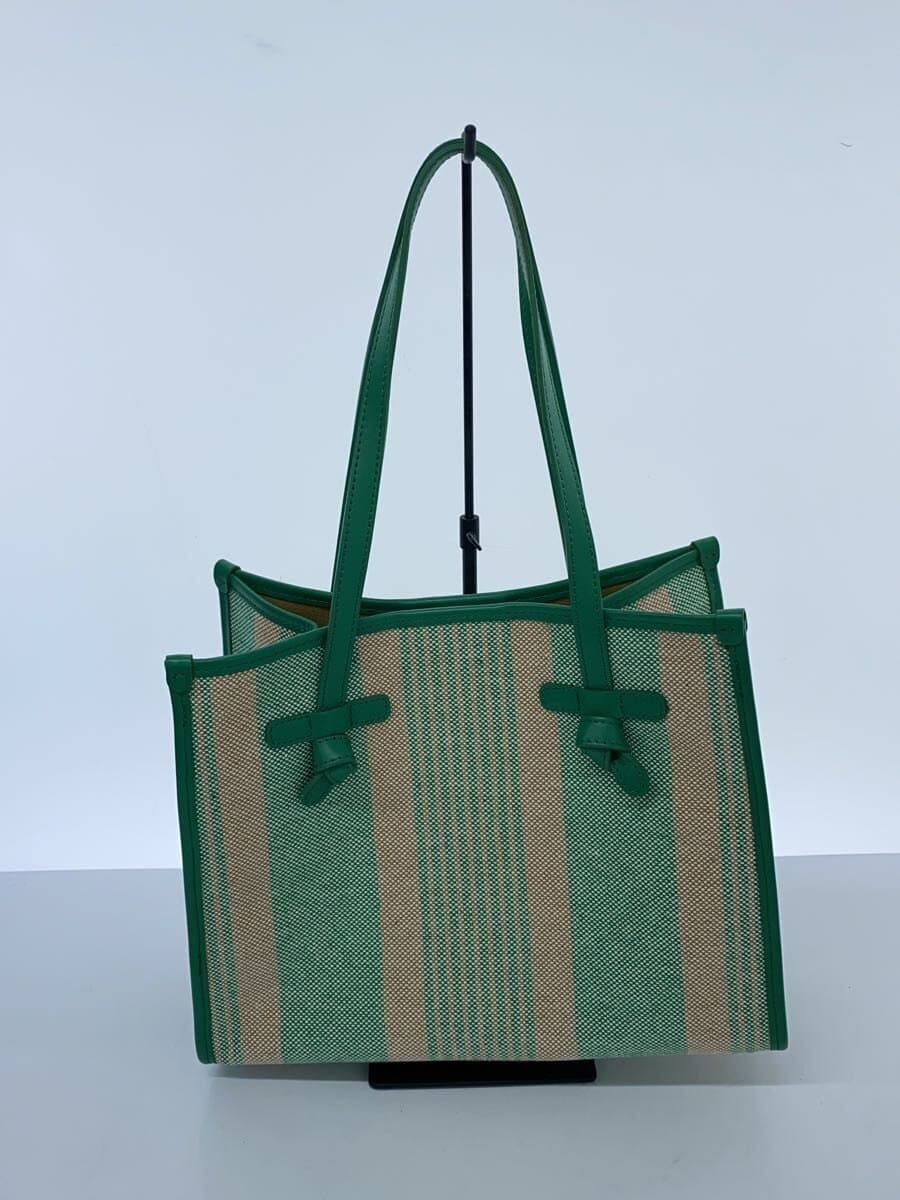 GIANNI CHIARINI Marcella Tote Bag Cotton GRN Stripe 3