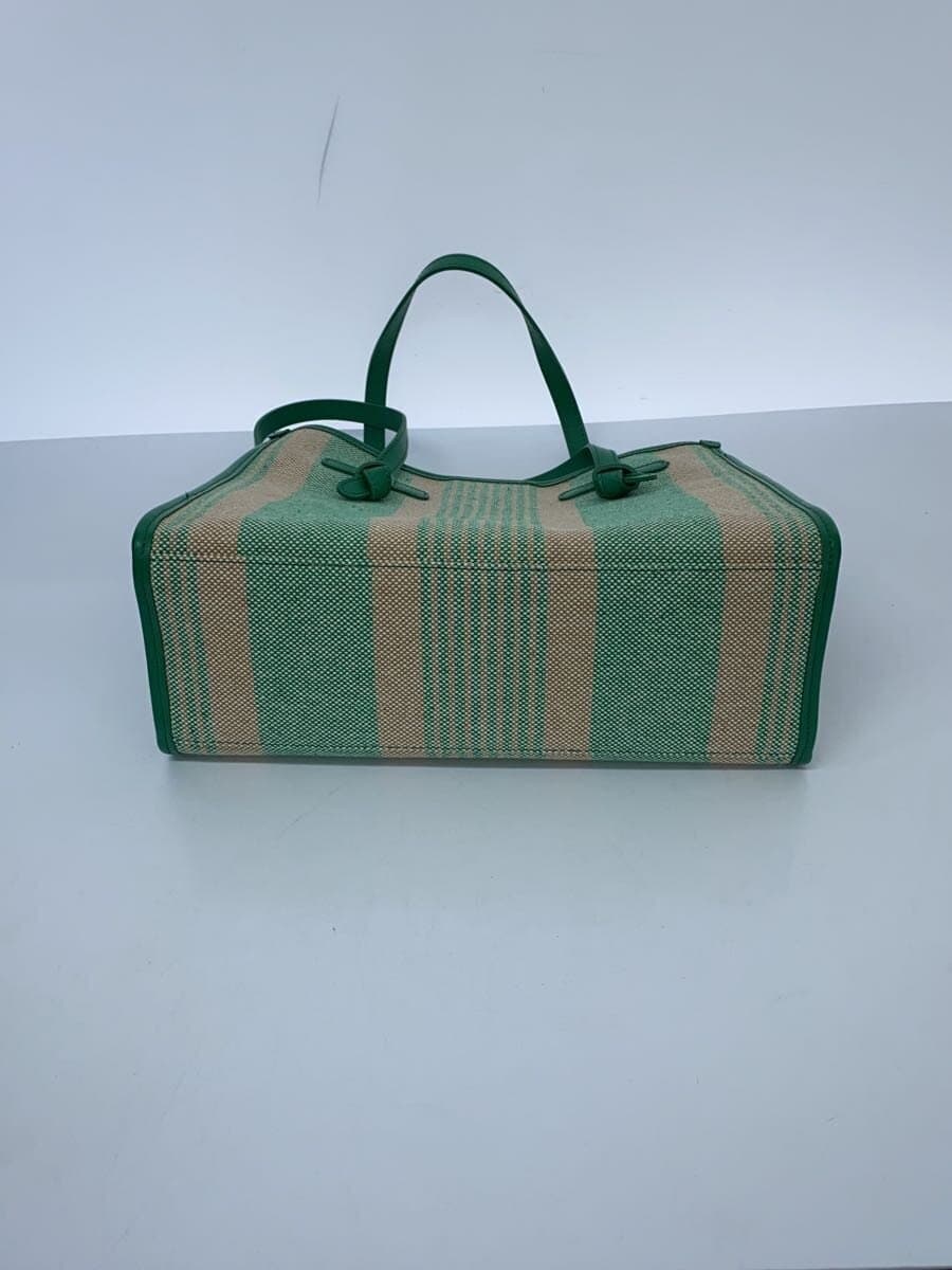 GIANNI CHIARINI Marcella Tote Bag Cotton GRN Stripe 4