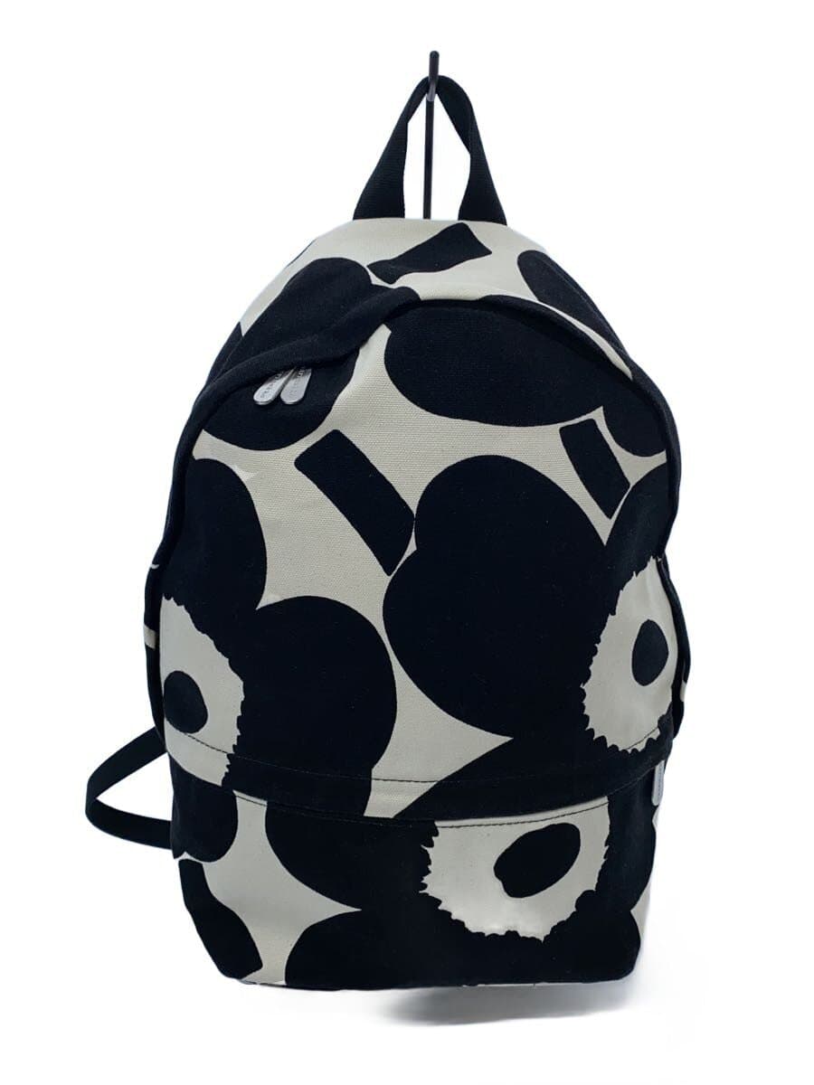 marimekko Everything Backpack I Unikko Cotton BLK Floral Pattern