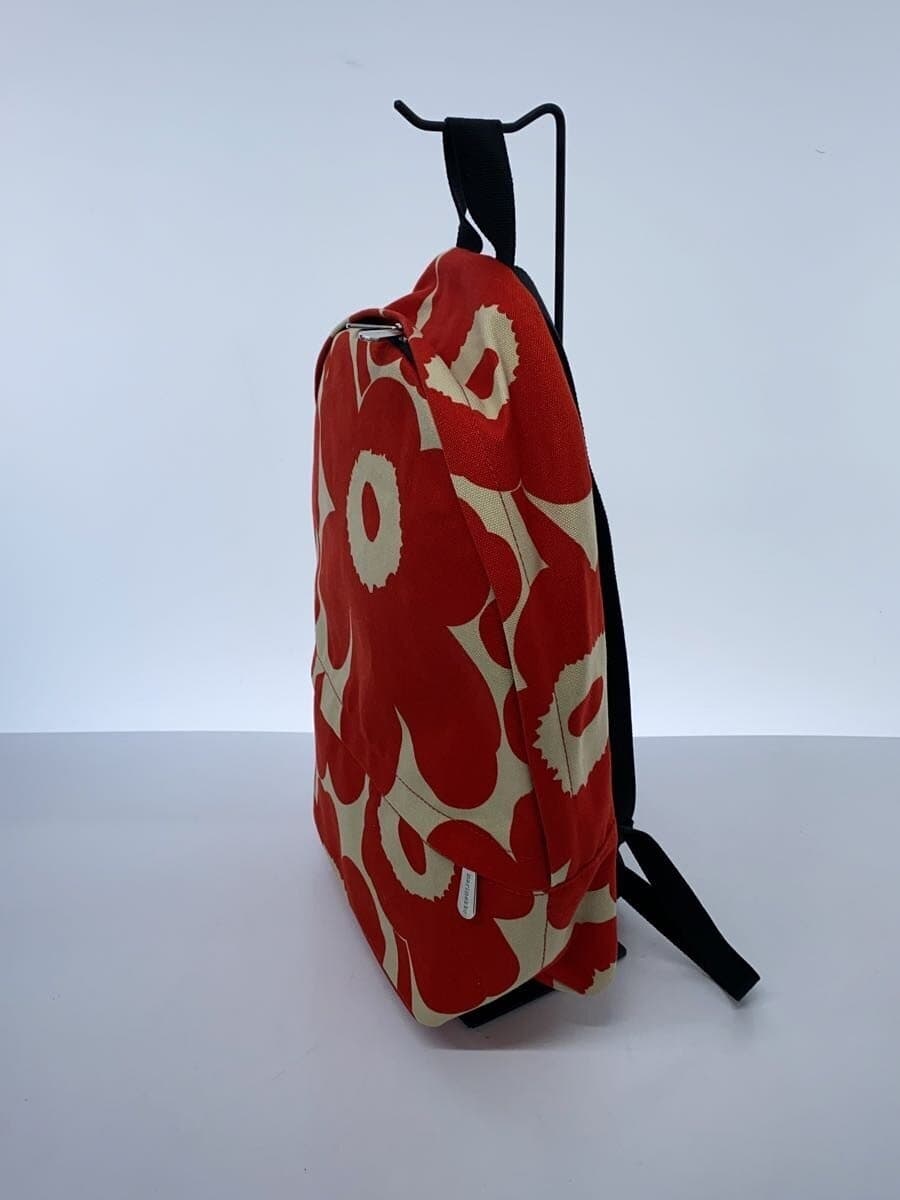 marimekko Everything Backpack I Unikko Cotton RED Floral Pattern 2