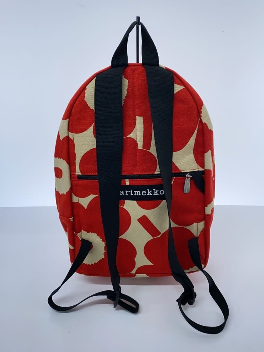 marimekko Everything Backpack I Unikko Cotton RED Floral Pattern 3