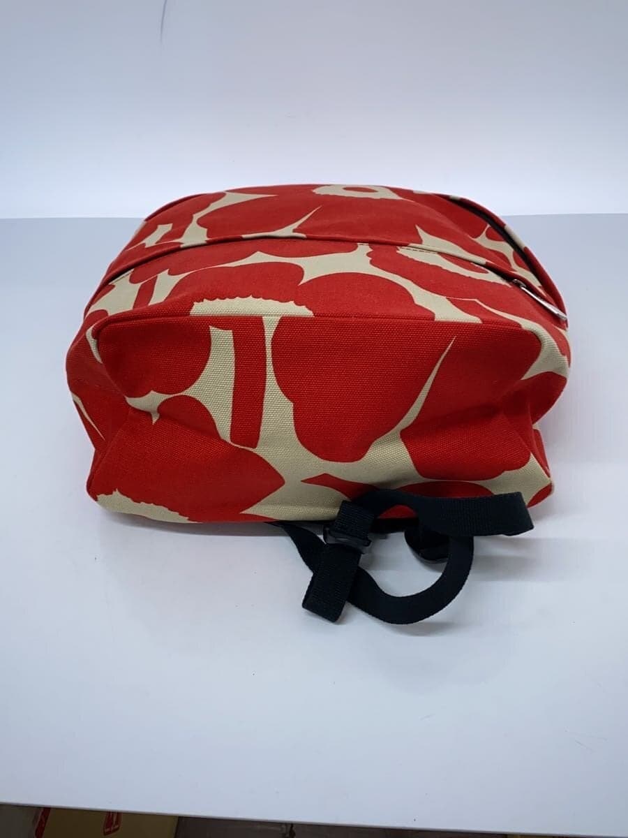 marimekko Everything Backpack I Unikko Cotton RED Floral Pattern 4
