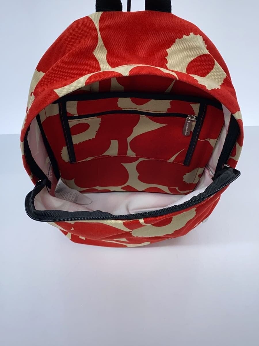 marimekko Everything Backpack I Unikko Cotton RED Floral Pattern 6