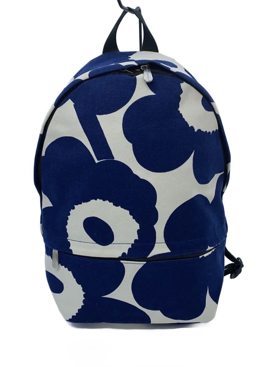 marimekko Every Backpack I Unikko Cotton BLU Floral Pattern