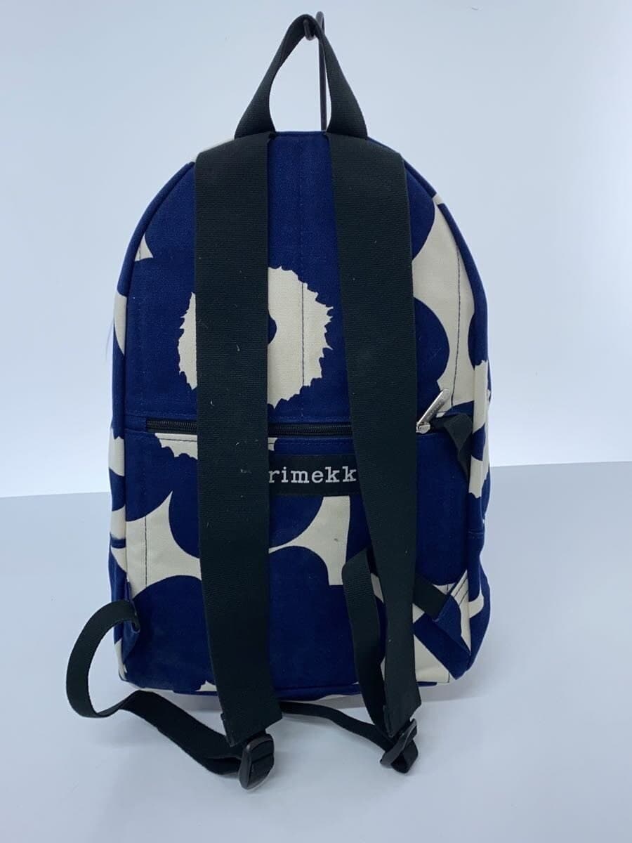 marimekko Every Backpack I Unikko Cotton BLU Floral Pattern 3