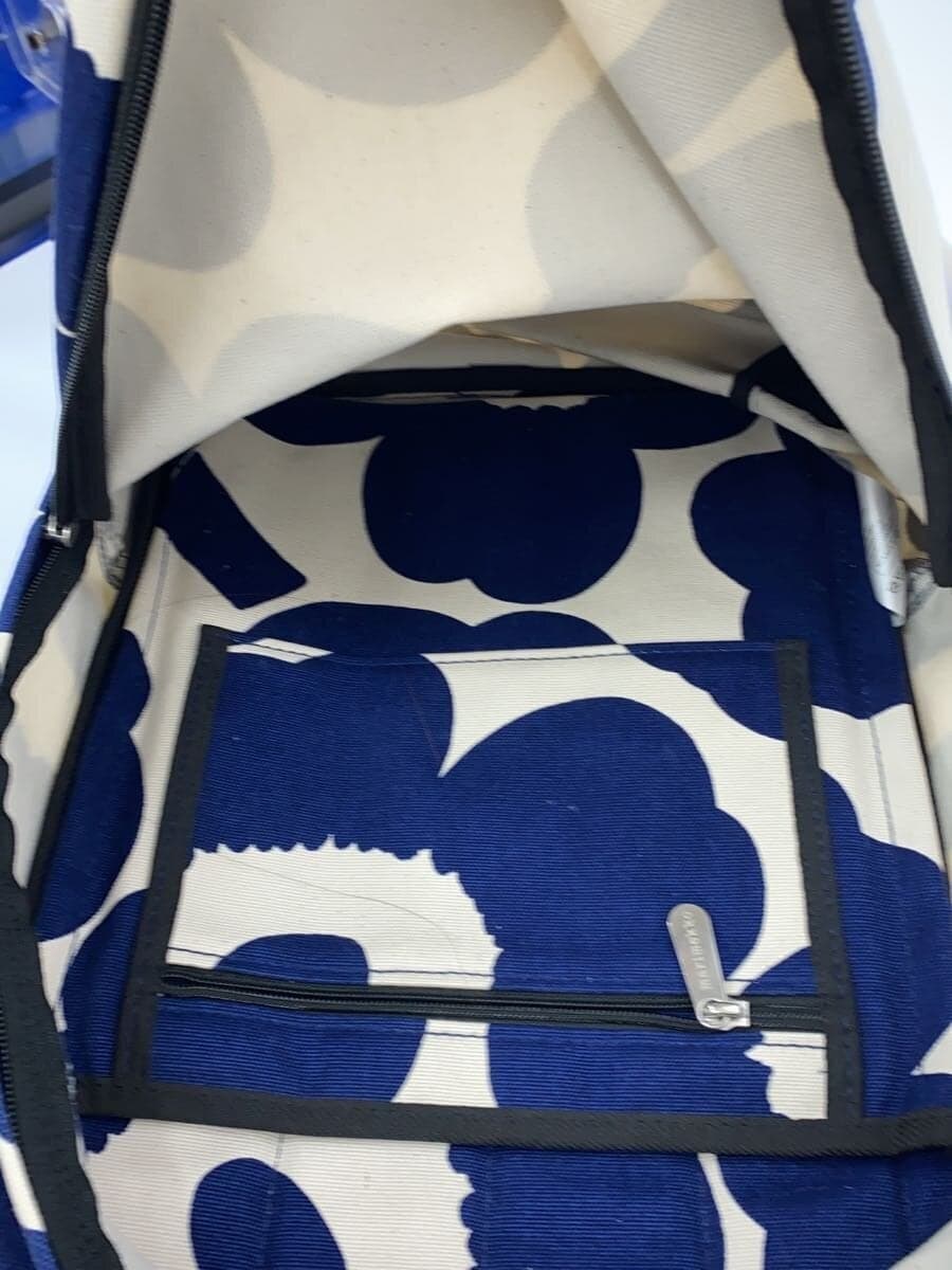marimekko Every Backpack I Unikko Cotton BLU Floral Pattern 6