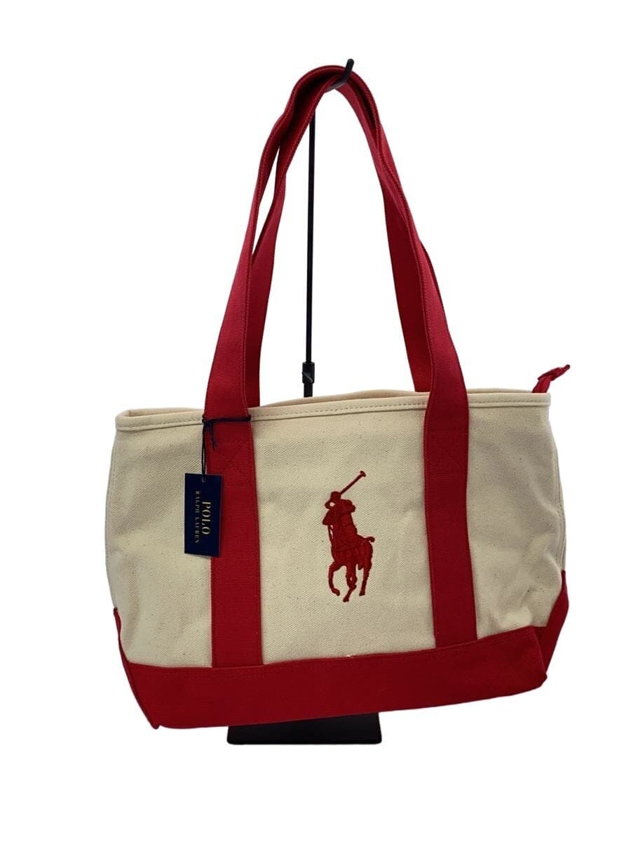 POLO RALPH LAUREN tote bag cotton RED plain