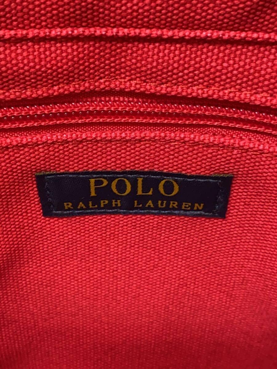 POLO RALPH LAUREN tote bag cotton RED plain 5