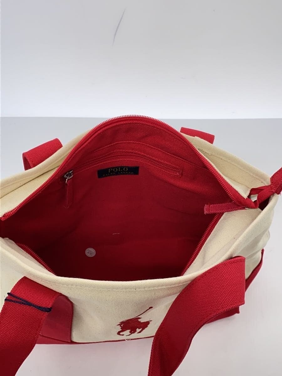 POLO RALPH LAUREN tote bag cotton RED plain 6