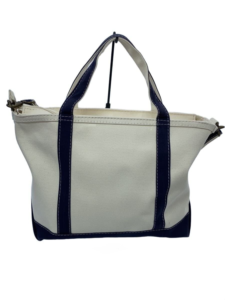 L.L.Bean Tote Bag Canvas WHT Plain