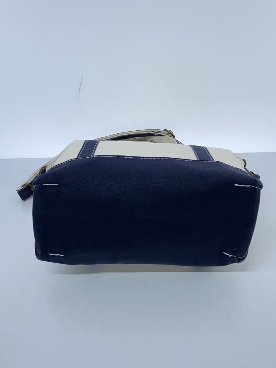 L.L.Bean Tote Bag Canvas WHT Plain 4