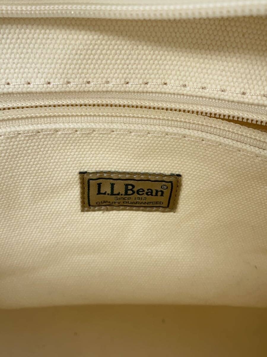 L.L.Bean Tote Bag Canvas WHT Plain 5
