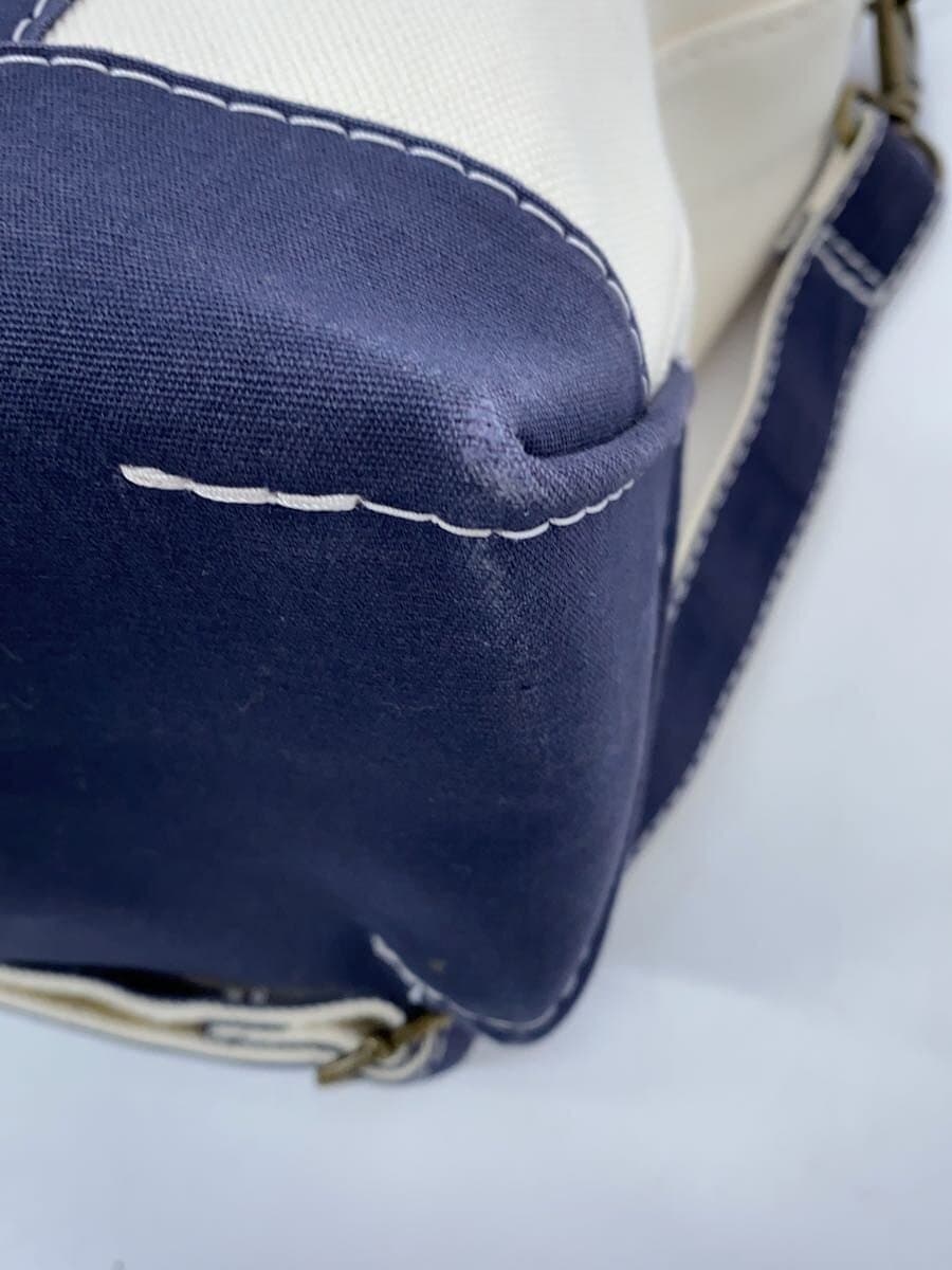 L.L.Bean Tote Bag Canvas WHT Plain 7