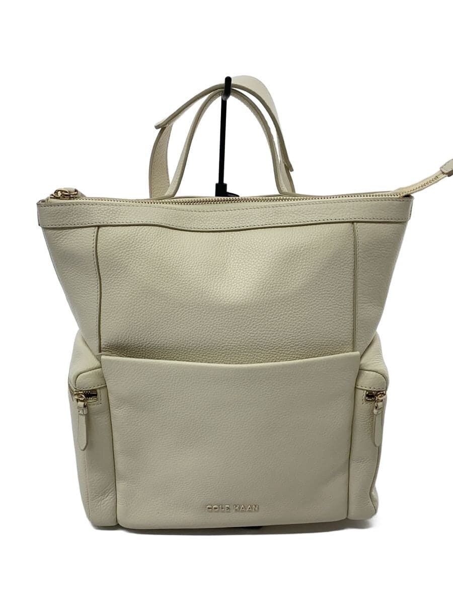 COLE HAAN Backpack Rucksack Cowhide WHT Solid Grand Ambition Small