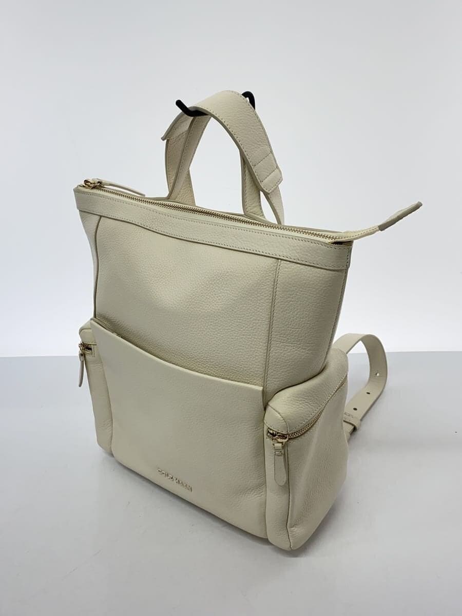 COLE HAAN Backpack Rucksack Cowhide WHT Solid Grand Ambition Small 2