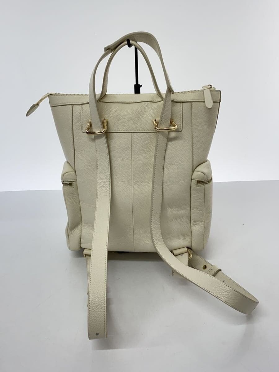 COLE HAAN Backpack Rucksack Cowhide WHT Solid Grand Ambition Small 3