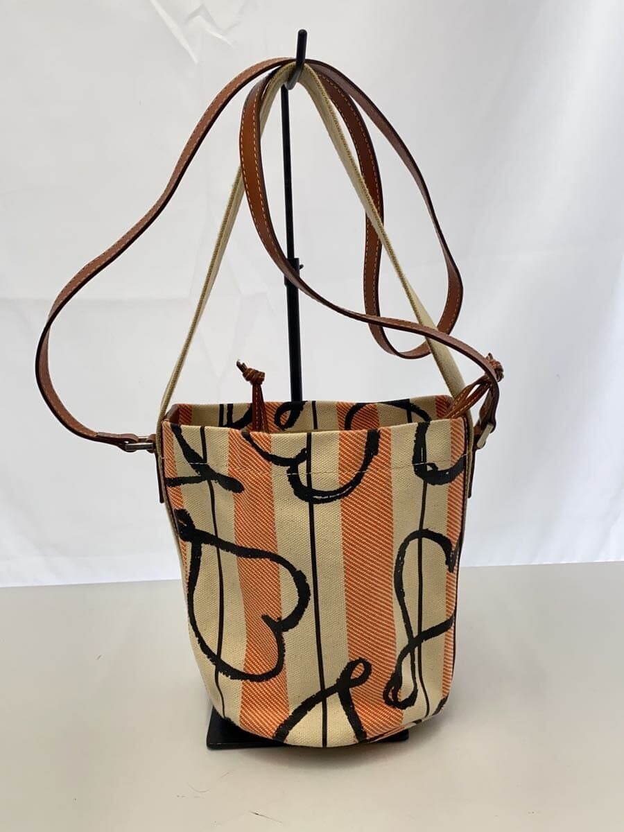 Vivienne Westwood SCRIBBLE HEARTS_Shoulder Bag Canvas CRM Stripe 129169 D52E 3