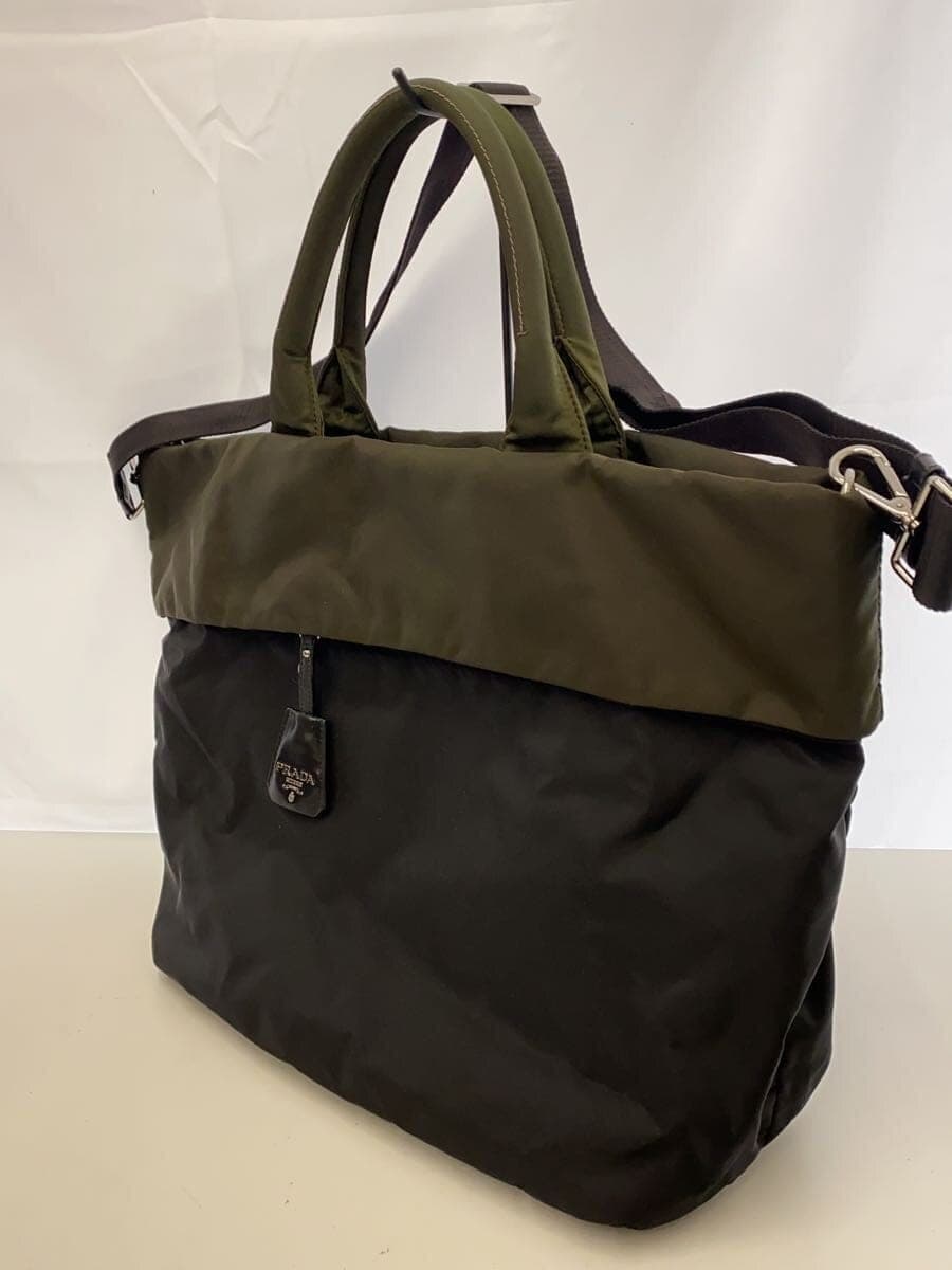 PRADATESSUTO DOUBLE_2WAY Tote Bag Nylon Black Solid BN1959 2