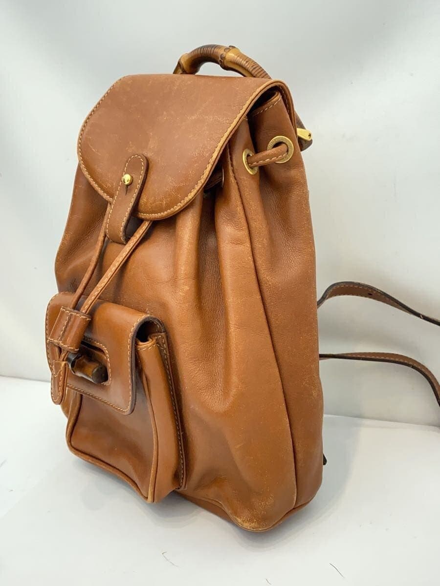 GUCCI Mini Backpack_Bamboo Leather BRW Solid 2
