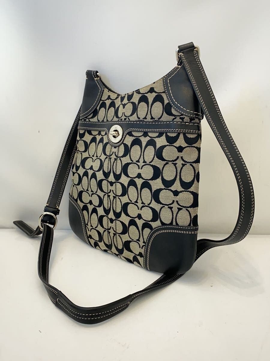 COACH Hamptons Hippy _Signature_Gray Canvas BEG All Over Pattern 2