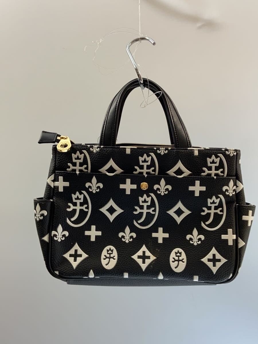 CASTELBAJAC tote bag fake leather BLK all-over pattern 3