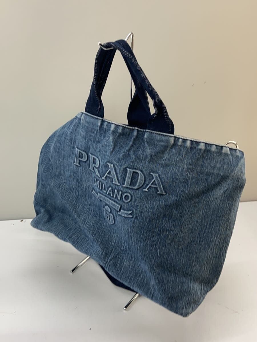 PRADA Shoulder Bag 2-Way BAG Denim BLU Solid 2VG081 2
