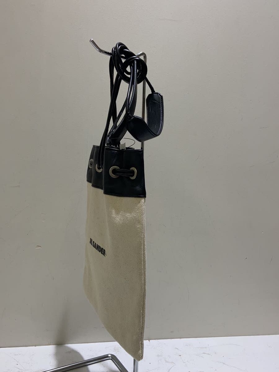 JIL SANDER Strap Fray With Stain Shoulder Bag Canvas CRM 2