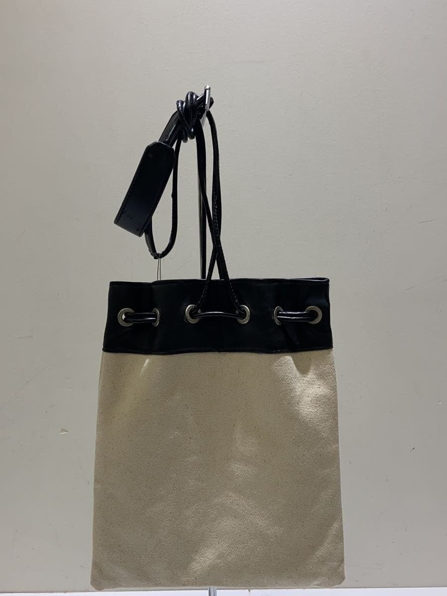 JIL SANDER Strap Fray With Stain Shoulder Bag Canvas CRM 3