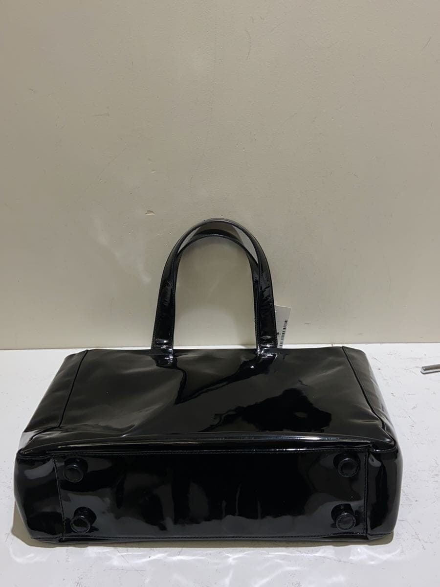 PRADA Tote Bag Patent Leather BLK 4