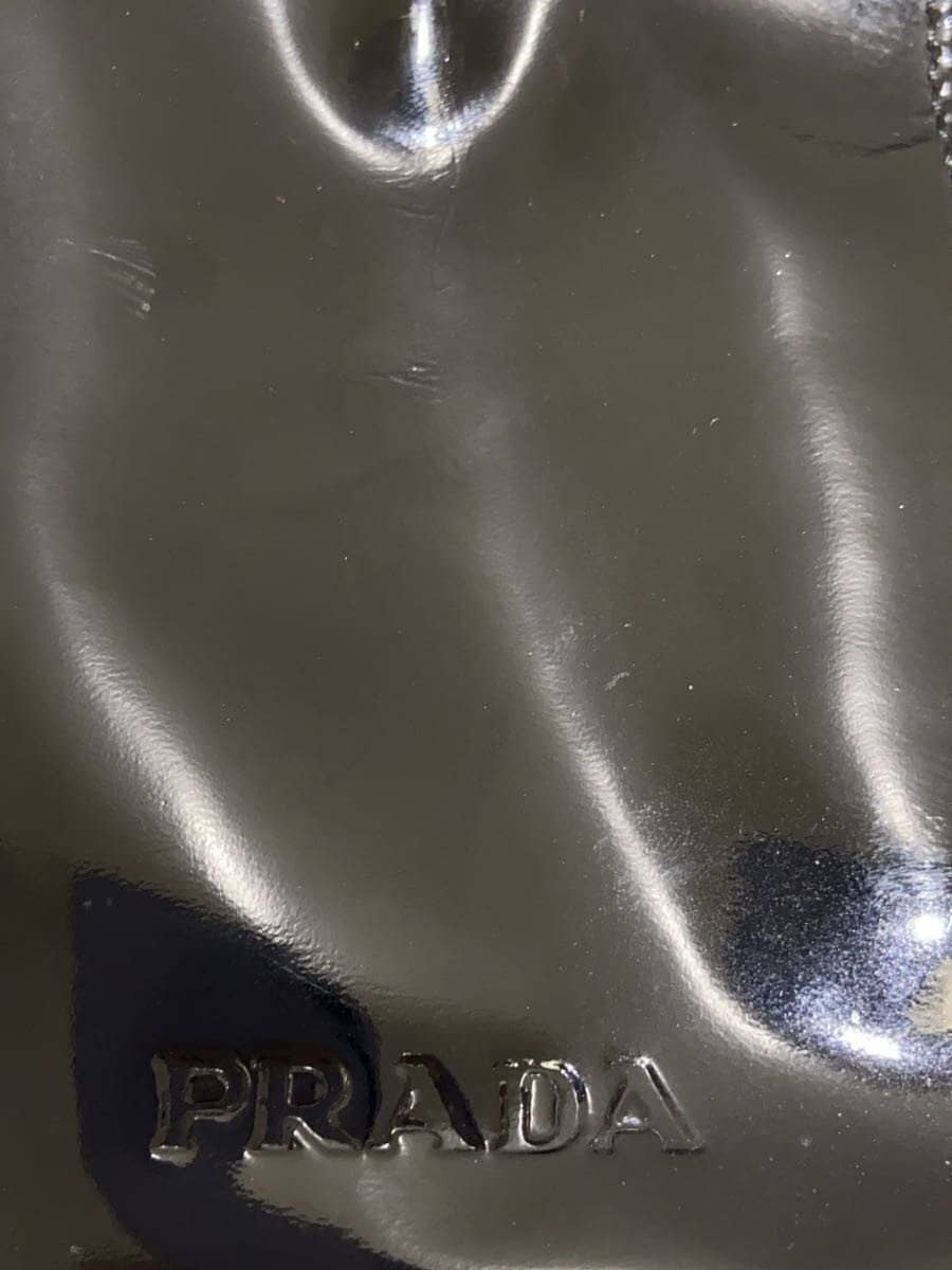 PRADA Tote Bag Patent Leather BLK 5