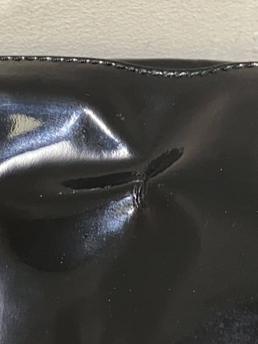 PRADA Tote Bag Patent Leather BLK 9