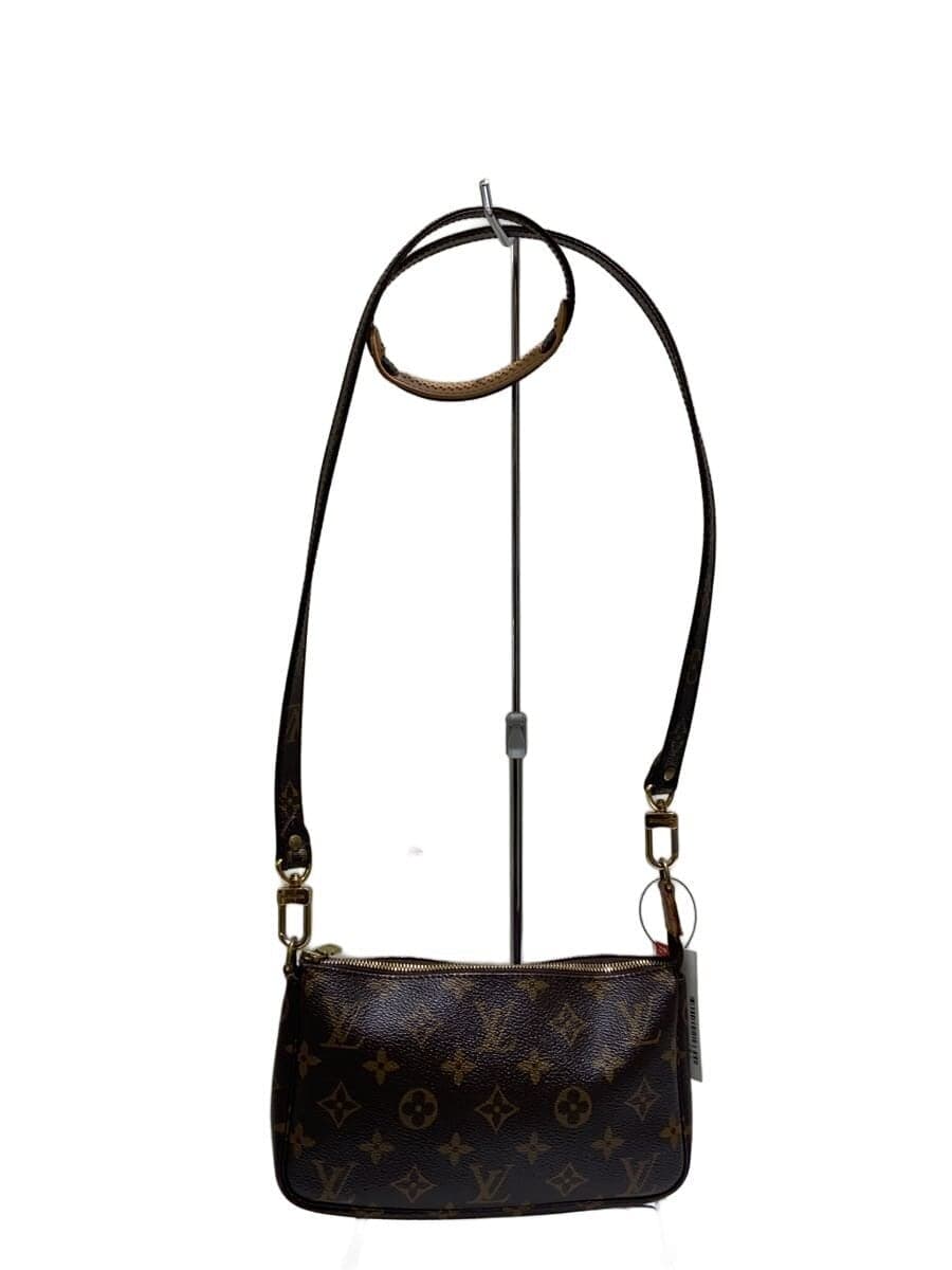 LOUIS VUITTON Pochette Accessoires_Monogram Canvas PVC BRW Handle Deteriorated Leather Peeling