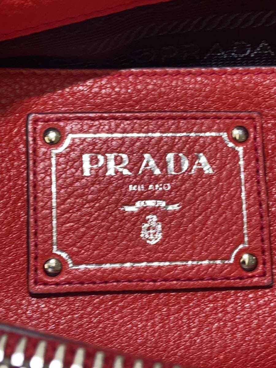 PRADA2-Way Shoulder Bag Leather RED 5