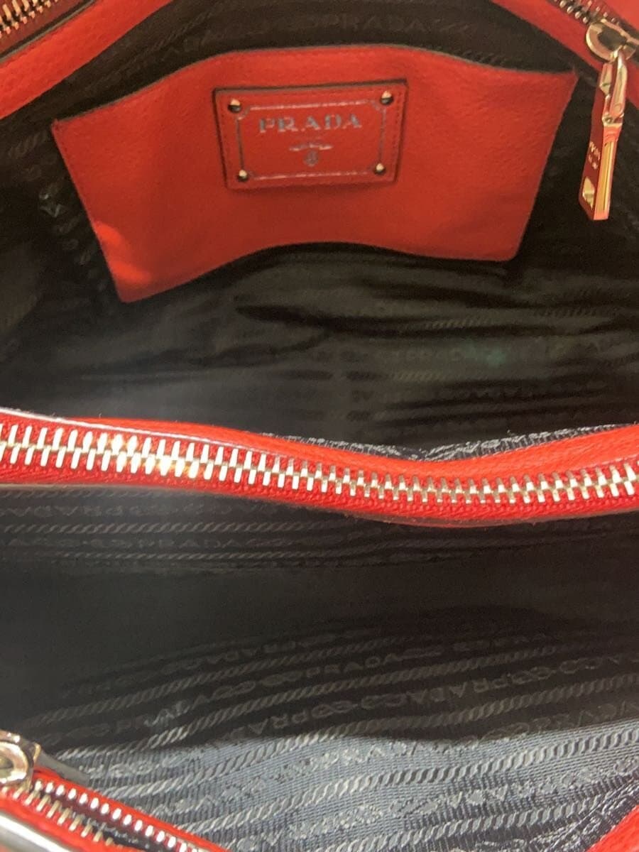 PRADA2-Way Shoulder Bag Leather RED 6