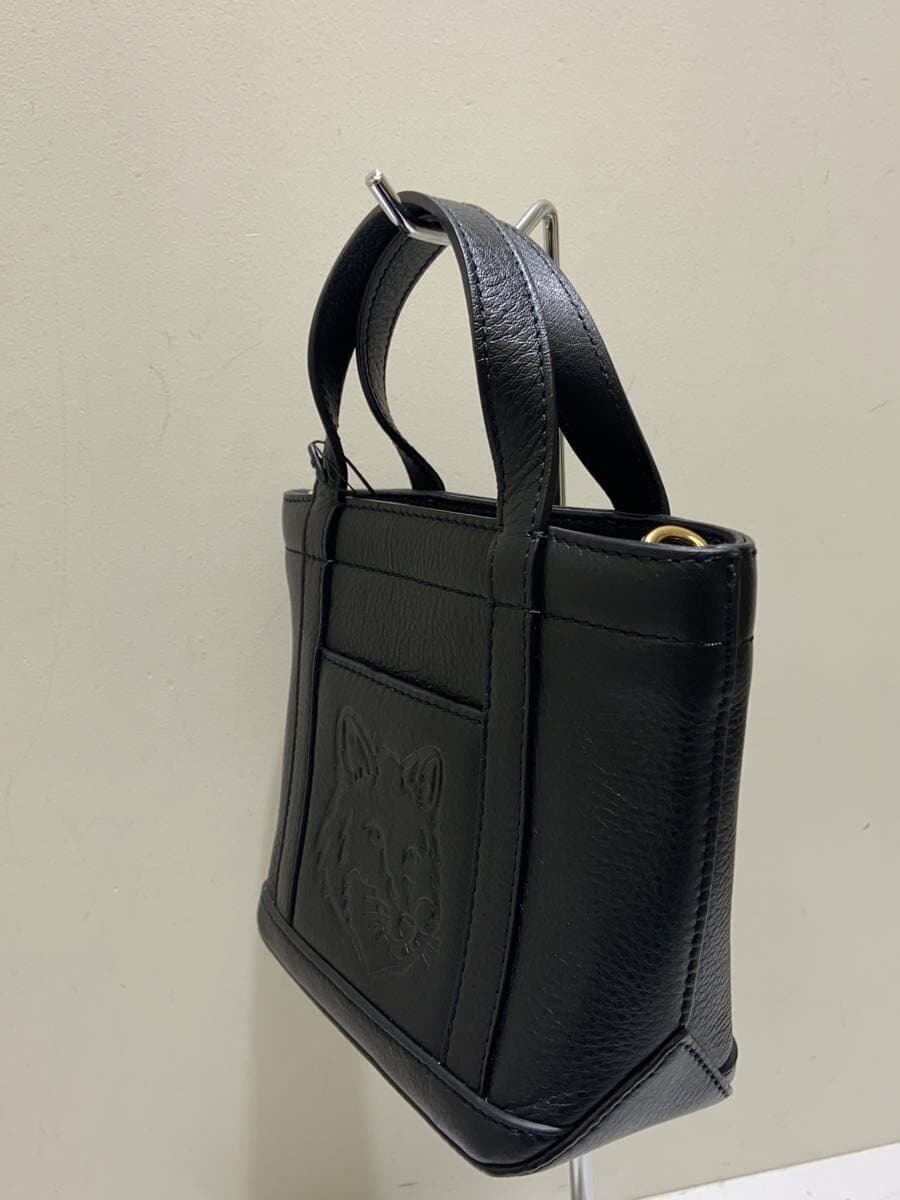 MAISON KITSUNE Fox Head Mini Tote Shoulder Bag Cowhide BLK 0w05116lc0045 2