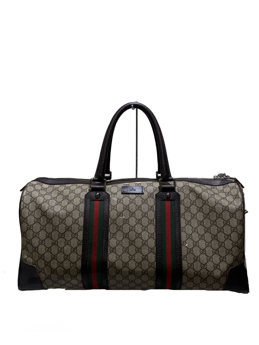 GUCCI Sherry Line Boston Bag PVC Cream All-over Pattern 131177