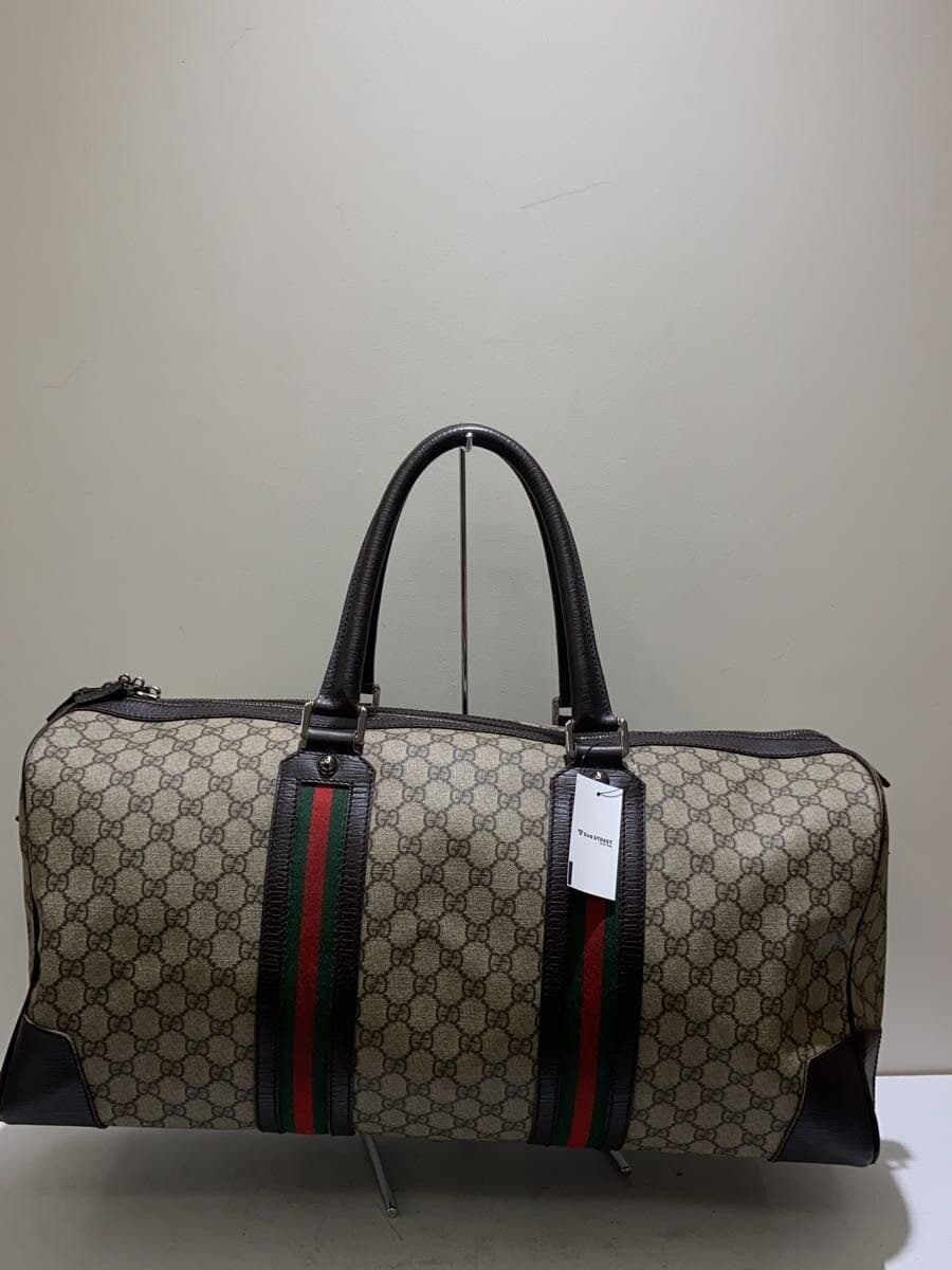 GUCCI Sherry Line Boston Bag PVC Cream All-over Pattern 131177 3