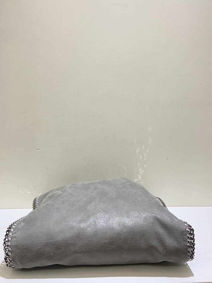 STELLA McCARTNEY Fold-over Chain Shoulder Tote Bag Polyurethane GRY Solid Color 4