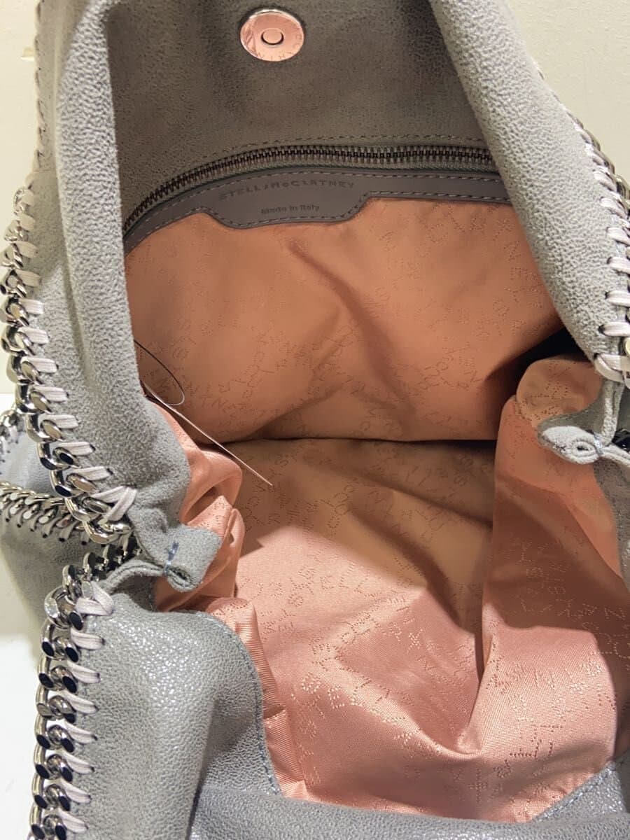 STELLA McCARTNEY Fold-over Chain Shoulder Tote Bag Polyurethane GRY Solid Color 6