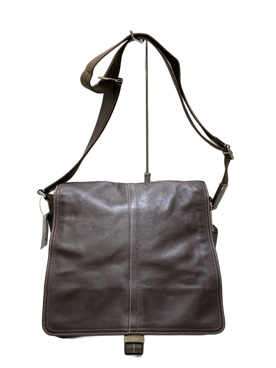 COACH Shoulder Bag Leather BRW Plain F70105