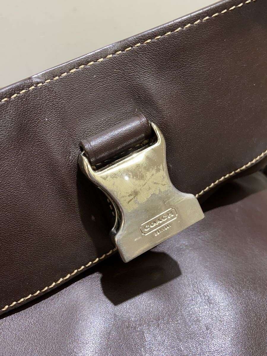 COACH Shoulder Bag Leather BRW Plain F70105 8