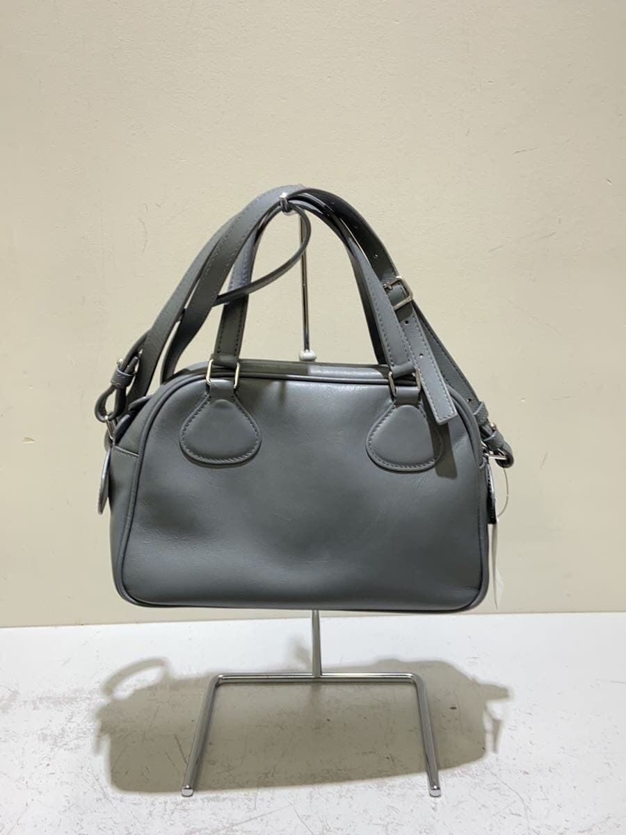 Courreges Reedition Handbag Shoulder Bag Leather GRY Solid Color 3