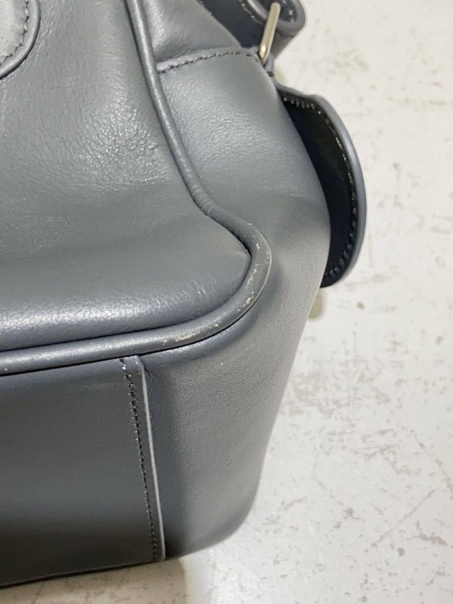 Courreges Reedition Handbag Shoulder Bag Leather GRY Solid Color 8