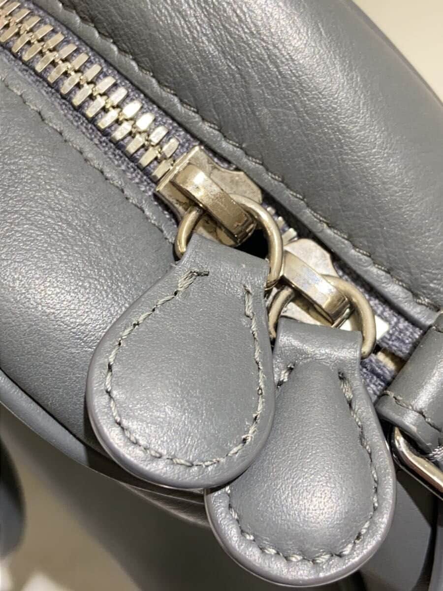 Courreges Reedition Handbag Shoulder Bag Leather GRY Solid Color 9